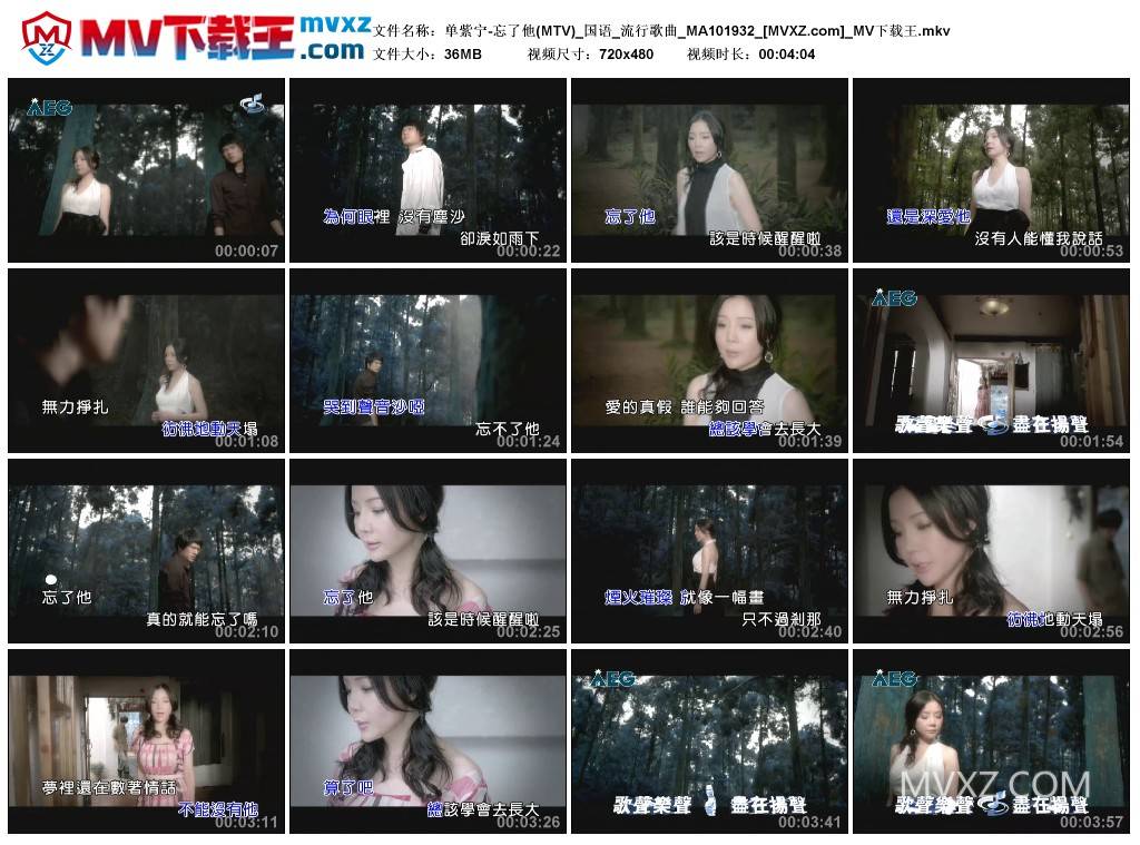 单紫宁-忘了他(MTV)_国语_流行歌曲_MA101932